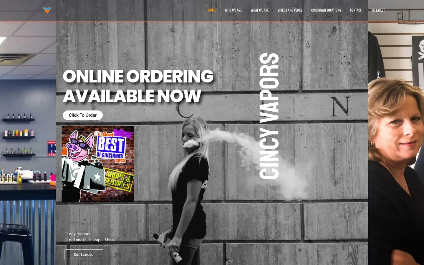Cincy Vapors homepage