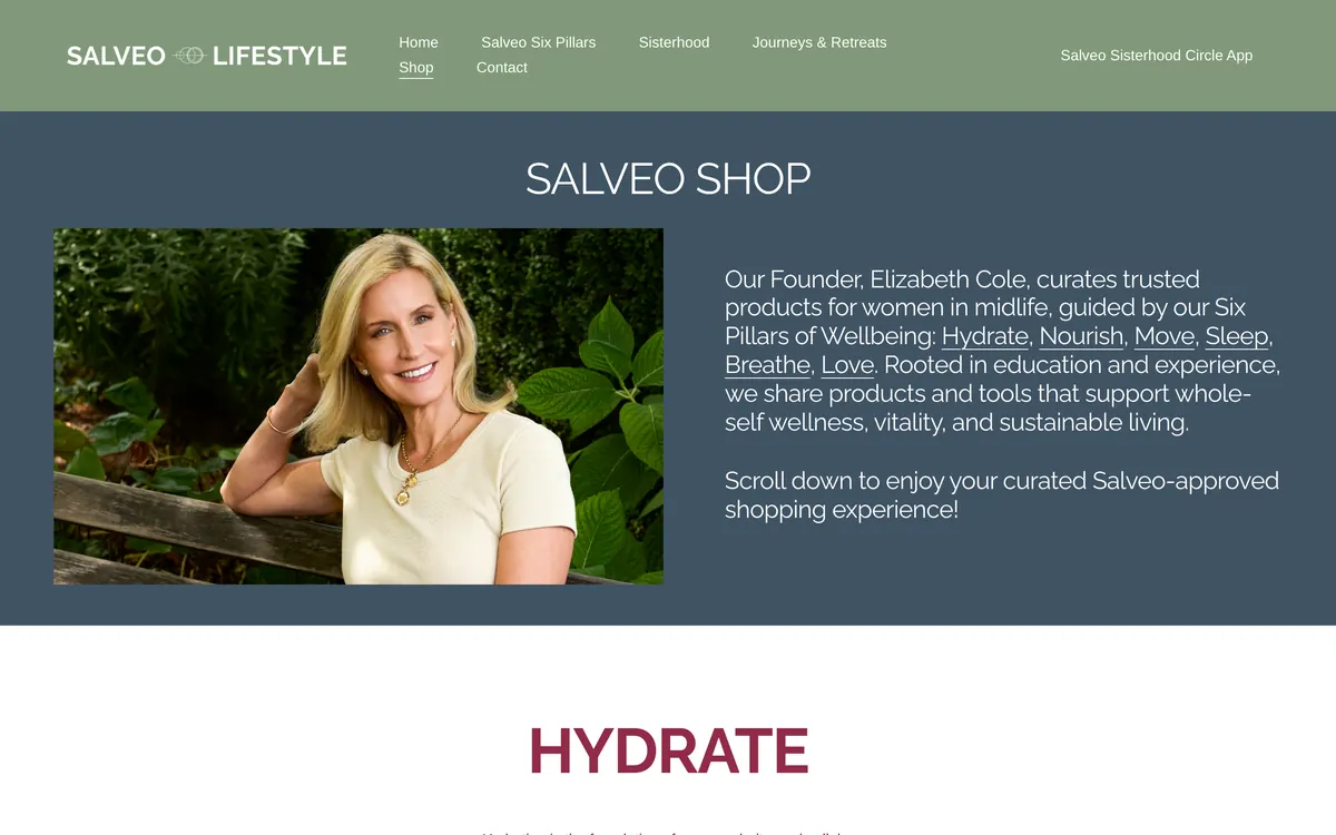 Salveo Lifestyle: Shop page