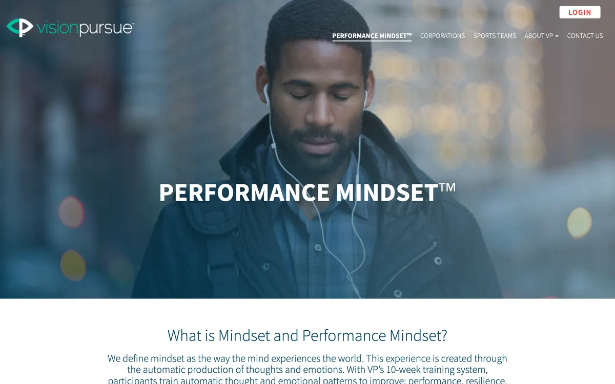 Vision Pursue: Performance Mindset™ page