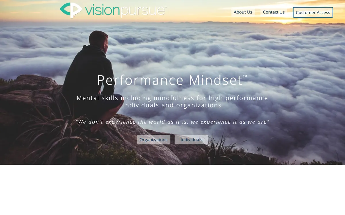 Vision Pursue homepage as archived in October 2017
